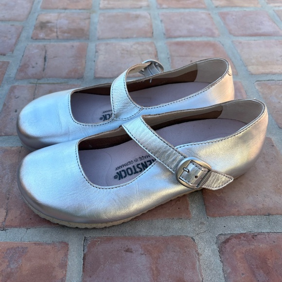 Birkenstock Tracy Silver Metallic Mary Janes Ballet Flats Size EU 38 R - Picture 3 of 7